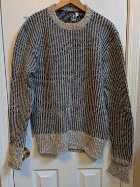 LLBean Men's Wool Sweater Rib Knit Size Large
